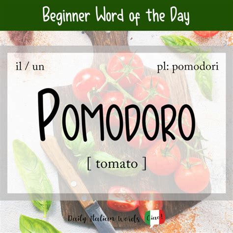 Italian Word Of The Day Pomodoro Tomato Daily Italian Words