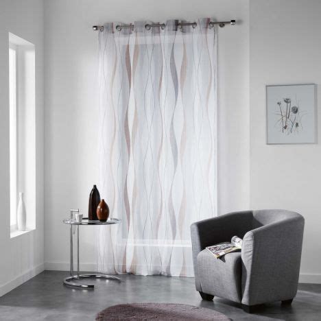 Ondulys Striped Voile Curtain Panel Beige Cream Tonys Textiles