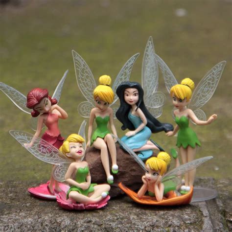 6pcsset Christmas Kids T Tinkerbell Dolls Flying Flower Fairy