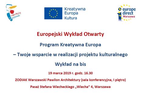 Spotkanie Z Komponentem Kultura Programu Kreatywna Europa W Ramach Europejskich Wykładów