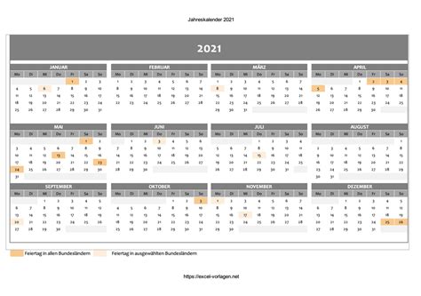 Kalender 2021 mit kalenderwochen und den schulferien und feiertagen von bayern. Printline Jahresplaner 2021 Schulferien Bayern - Kalender 2021 Bayern Ferien Feiertage Excel ...
