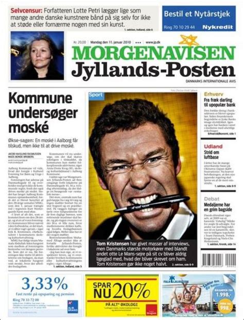 Journal Jyllands Posten Danemark Les Unes Des Journaux De Danemark