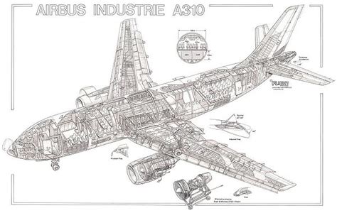Airbus Industrie A310 Cutaway Drawing For Sale As Framed Prints Photos