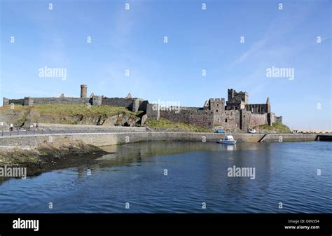 Peel Castle On The West Coast Of The Isle Of Man Stock Photo Alamy