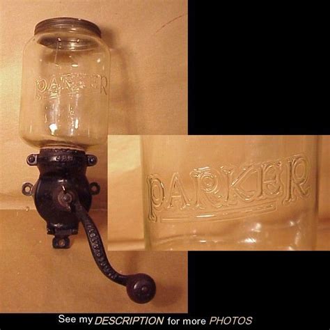 Antique 1917 Charles Parker Cast Iron Wall Mount Coffee Grinder 449