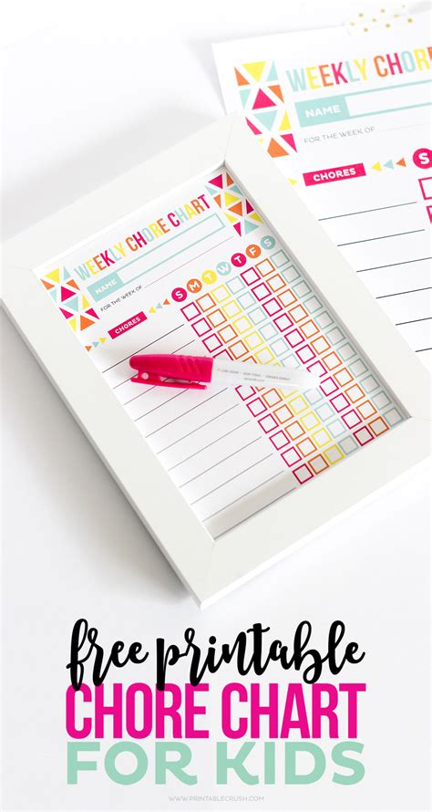 Printable Weekly Chore Charts Thrifty Homeschoolers