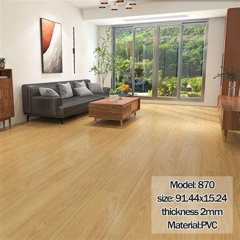 Self Adhesive Wood Grain Vinyl Tiles Flooring 9144 X 1524cm Thick