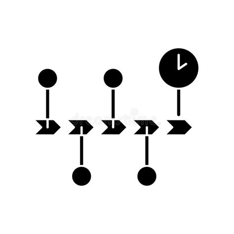 Chronology Black Glyph Icon Stock Vector Illustration Of Pictogram