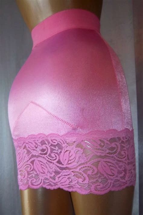 highwaist hot pink vintage 80s slimming girdle shaper mini slip w panty med vintage corset