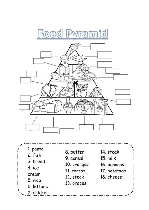 Food Pyramid Interactive Worksheet In 2021 Food Pyramid Pyramids