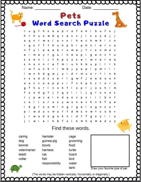 Word Search Pet Words