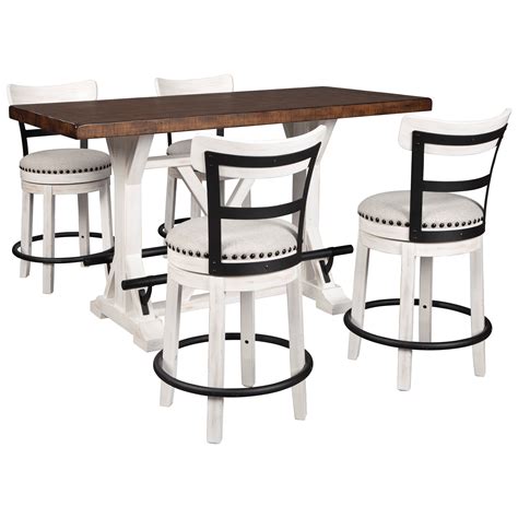 Signature Design By Ashley Furniture Valebeck D546 13 4x524 5 Piece Counter Height Table Set