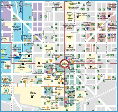 Indianapolis Map Tourist Attractions Travelsfinderscom