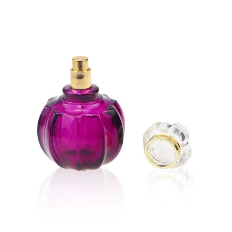 Glamorous 95ml Purple Round Flower Ball Shape Perfume Bottle High Quality Parfum Glass Bottles