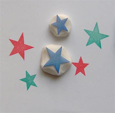Star Rubber Stamp Rubber Stamp Set Set Of 2 Star Stamp Hand Carved
