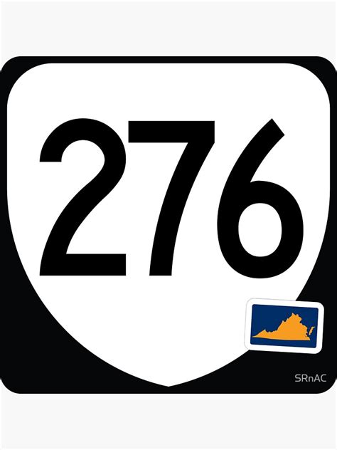 Virginia State Route 276 Area Code 276 Sticker For Sale By Srnac