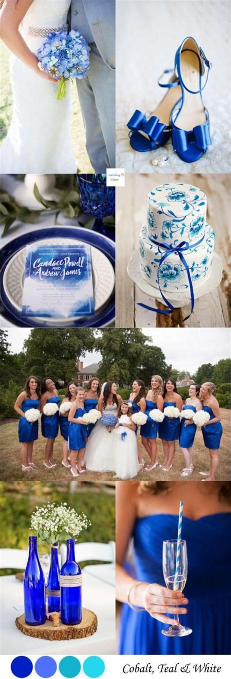 Cobalt Blue Teal And White Wedding Color Inspiration Blue White