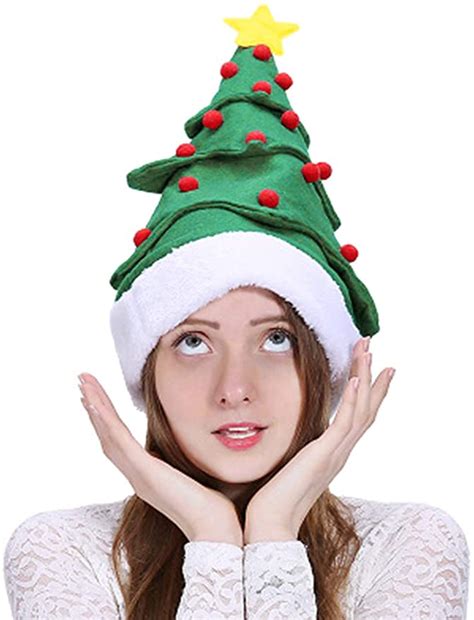 Domestar Christmas Tree Hat Funny Hat Novelty Santa Hat Crazy Hats