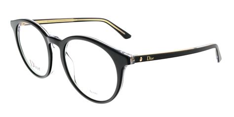 Dior Montaigne15 Blackcrystal Round Eyeglasses