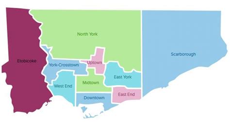 Toronto Neighbourhoods Map Map Of Toronto Neighbourhoods Canada