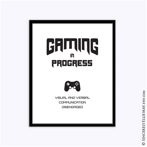 Funny Gaming Poster Gaming In Progress Wall Art Printable Etsy Australia
