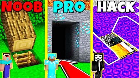 Minecraft Battle Noob Vs Pro Vs Hacker Secret House Build Challenge