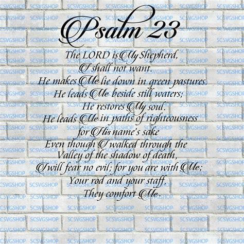 Psalm 231 4 Svg Cut File Religious Svg File The Lord Is My Etsy
