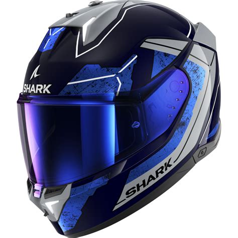 Skwal I3 Motorcycle Full Face Blue Grey Helmet Shark Helmets