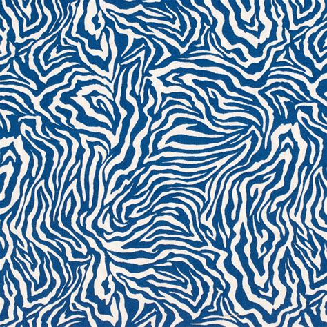 Zebra Print Fabric 100 Cotton White Blue Animal Stripes Etsy