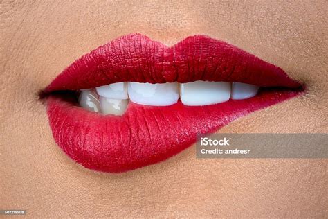 Biting Red Lips Stock Photo 507219908 Istock