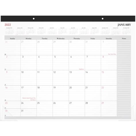 Monthly Desk Calendar 21 34 X 17 White January To December 2022
