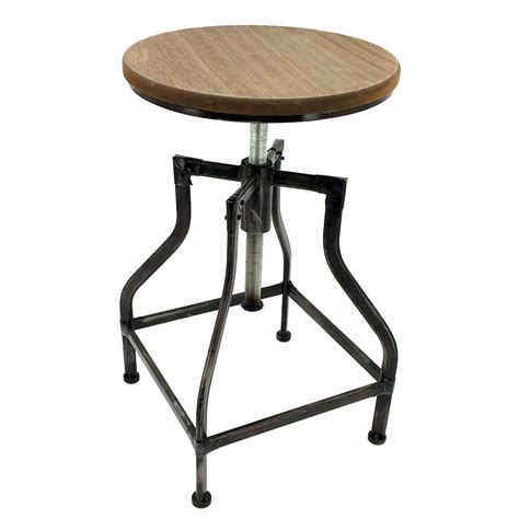 New Rustic Retro Bristol Barstool Steel Rotating Adjustable Height