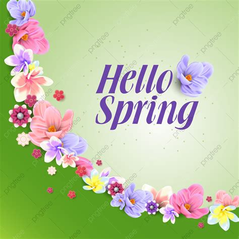 Beautiful Spring Flowers Vector Hd Png Images Spring Background With