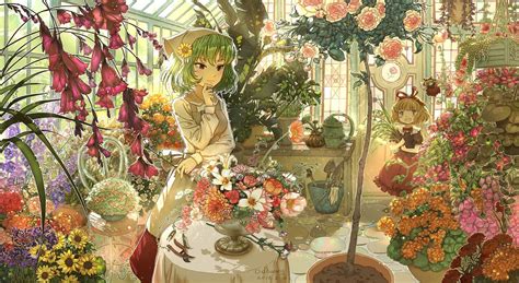 Greenhouse Visit Touhou Project Anime Art Anime Drawings Cool Art