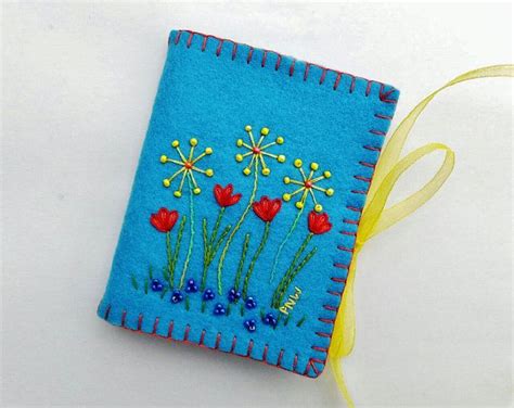 Wool Felt Sewing Needle Book Sewing Needle Case Flower Etsy Felt