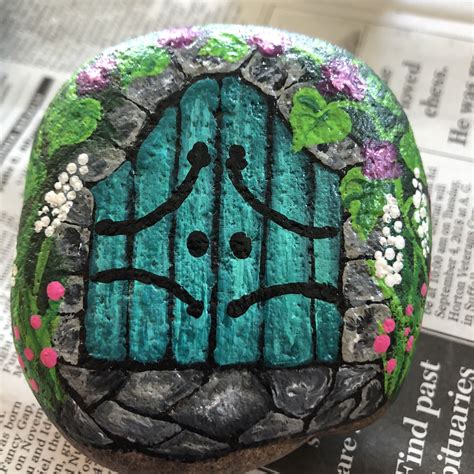 Painted Rock Fairy Door A Kindness Rock With An Inspirational Quote