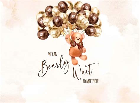 Buy X Ft Teddy Bear Baby Shower Backdrop We Can Bearly Wait To Meet You Brown Watercolor