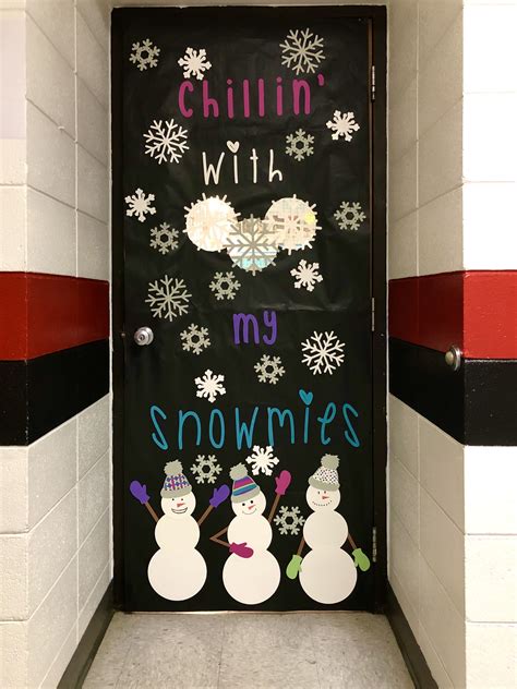 Chillin With My Snowmies Classroom Door Design For Winter Door