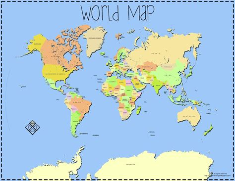 World Map Without Lables Printable World Map With Countries Labeled