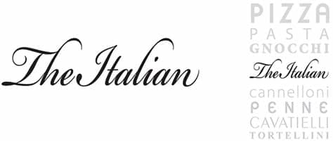 Sackers italian script font characters are listed below. 'The Italian' modern italian restaurant on Behance