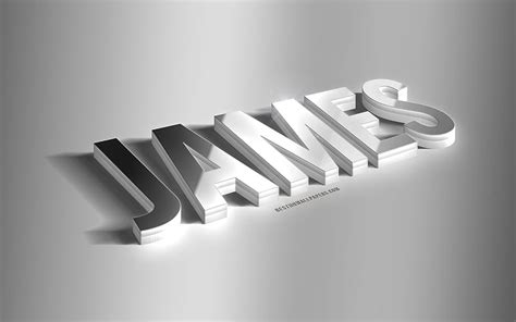 2k Free Download James Silver 3d Art Gray Background With Names