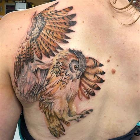 Owl Tattoo On Shoulder Blade Best Tattoo Ideas Gallery