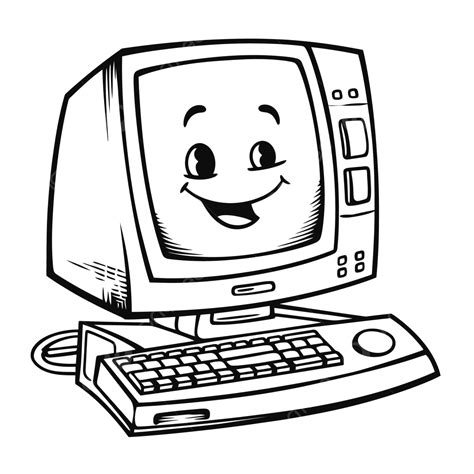 Fun Computer Coloring Pages Outline Sketch Drawing Vector Computer Images Drawing Computer