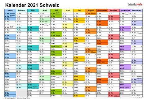 You may download these free printable 2021 calendars in pdf format. Kalender 2021 Schweiz in Excel zum Ausdrucken