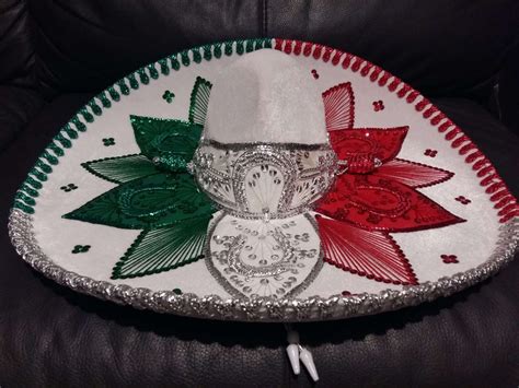 Sombrero Charro Tricolor Blanco Mexicano Adulto Mariachoi 54900 En