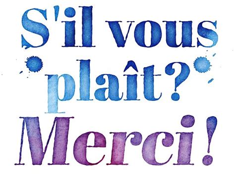 Sil Vous Plait Merci Please Thank You In French Posters By