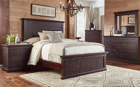 Pin by annora on modern bedroom design style luxurious bedrooms. Rustic King Panel Bedroom Set 4Pcs Mahogany JACRY5130 A ...