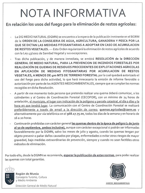 Ayuntamiento De Ojós Nota Informativa