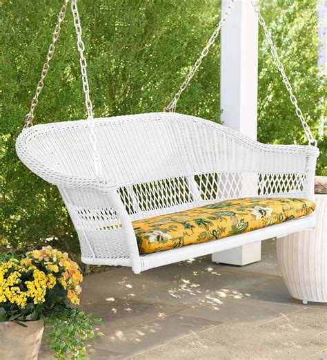 Easy Care Outdoor Wicker Hanging Porch Swing