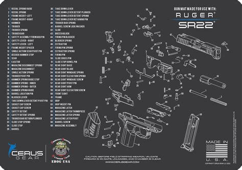 Ruger Sr22 Cerus Gear Schematic Exploded View Heavy Duty Pistol Clea